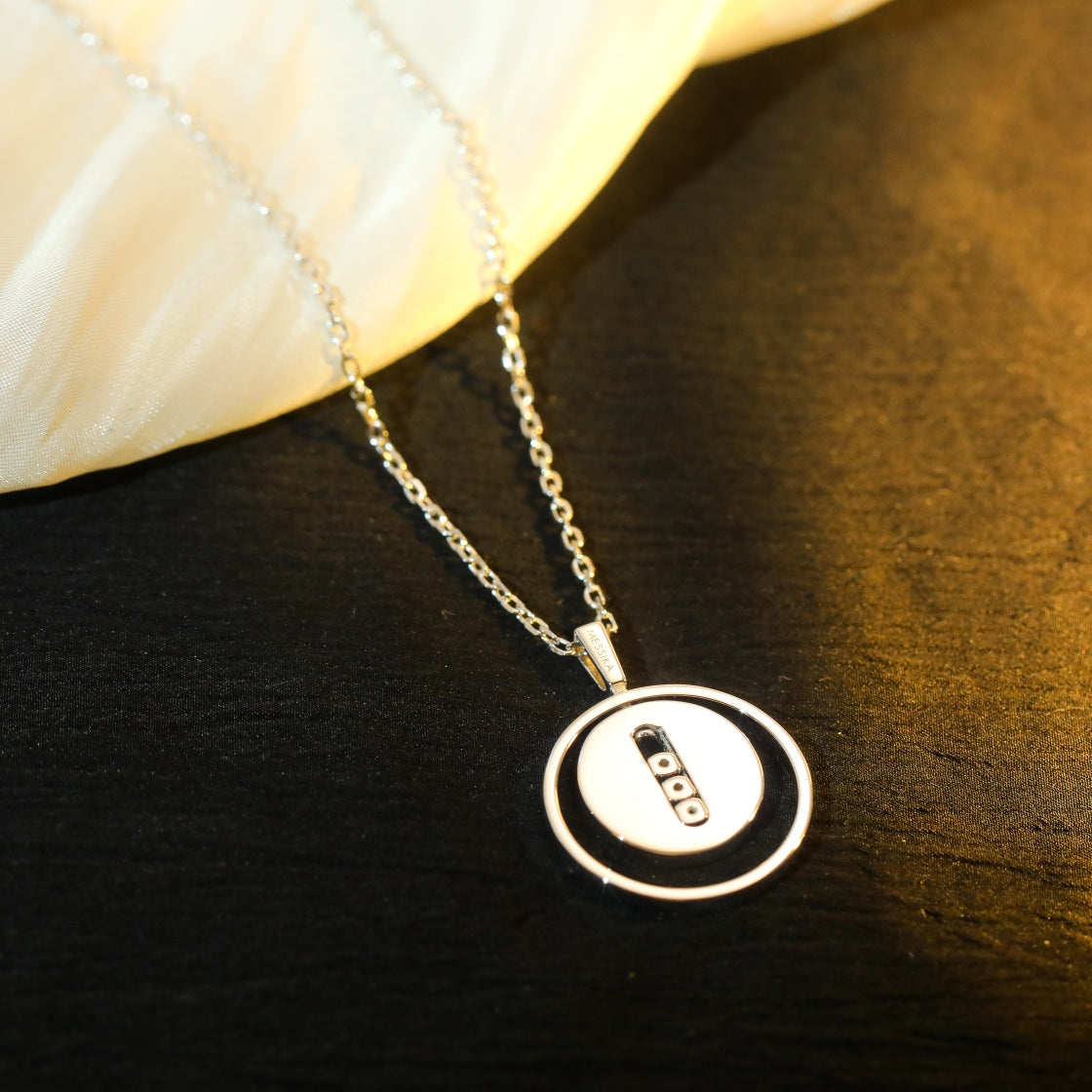 [Polaidi Jewelry]LUCKY MOVE MM SILVER DIAMOND NECKLACE