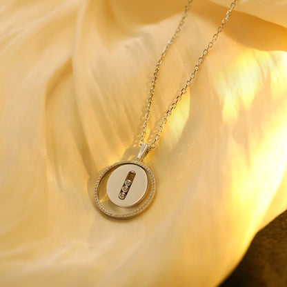 [Polaidi Jewelry]LUCKY MOVE MM SILVER DIAMOND NECKLACE