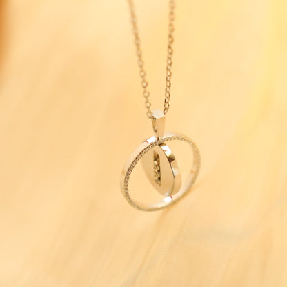 [Polaidi Jewelry]LUCKY MOVE MM SILVER DIAMOND NECKLACE