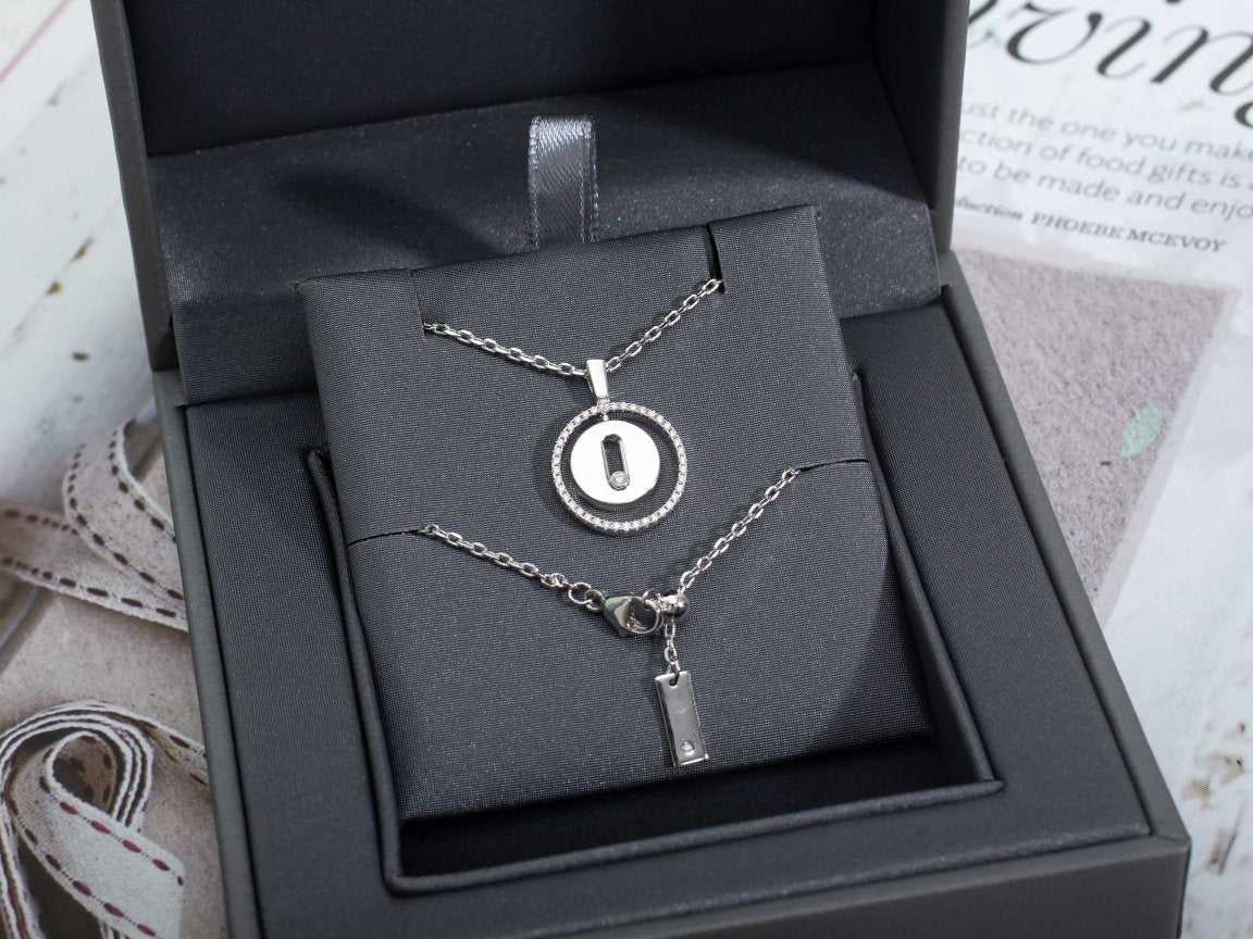 [Polaidi Jewelry]LUCKY MOVE PM NECKLACE SILVER DIAMOND