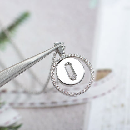 [Polaidi Jewelry]LUCKY MOVE PM NECKLACE SILVER DIAMOND