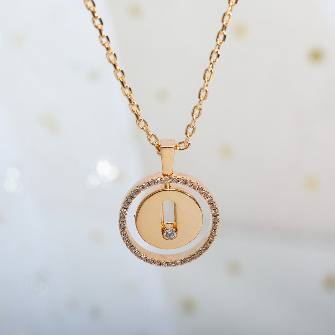 [Polaidi Jewelry]LUCKY MOVE PM NECKLACE PINK GOLD DIAMOND