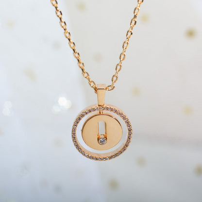 [Polaidi Jewelry]LUCKY MOVE PM NECKLACE PINK GOLD DIAMOND