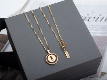 [Polaidi Jewelry]LUCKY MOVE PM NECKLACE PINK GOLD DIAMOND