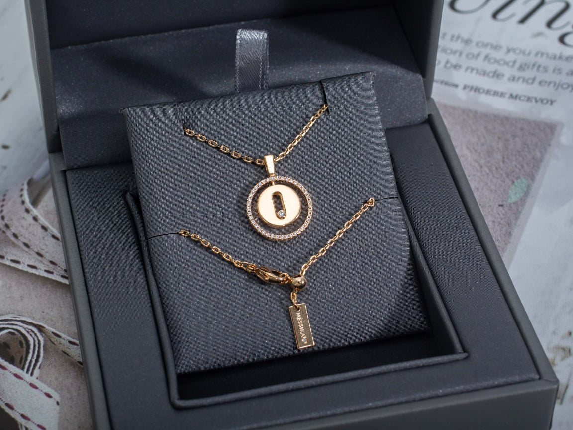[Polaidi Jewelry]LUCKY MOVE PM NECKLACE PINK GOLD DIAMOND