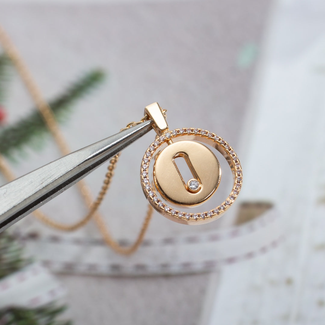 [Polaidi Jewelry]LUCKY MOVE PM NECKLACE PINK GOLD DIAMOND