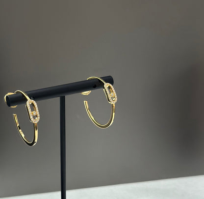 [Polaidi Jewelry]CREOLES MOVE UNO PM DIAMOND EARRINGS