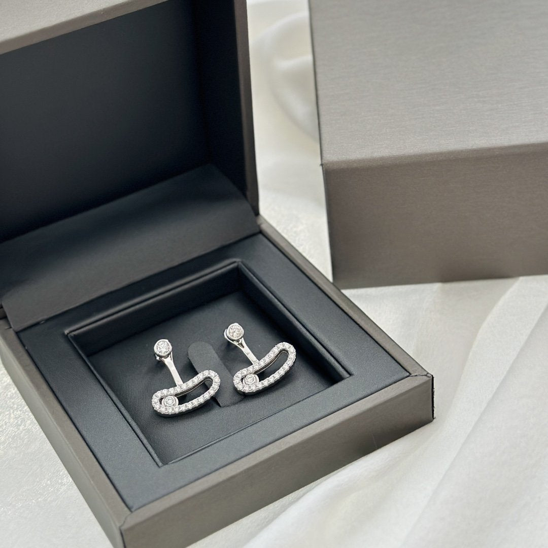 [Polaidi Jewelry]MOVE UNO SILVER DIAMOND EARRINGS
