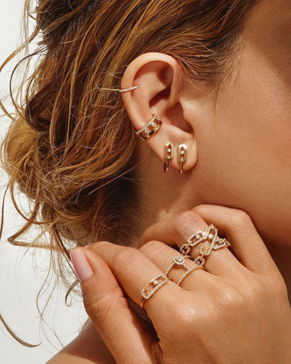 [Polaidi Jewelry]CREOLES MOVE UNO MINI 1 DIAMOND EARRINGS