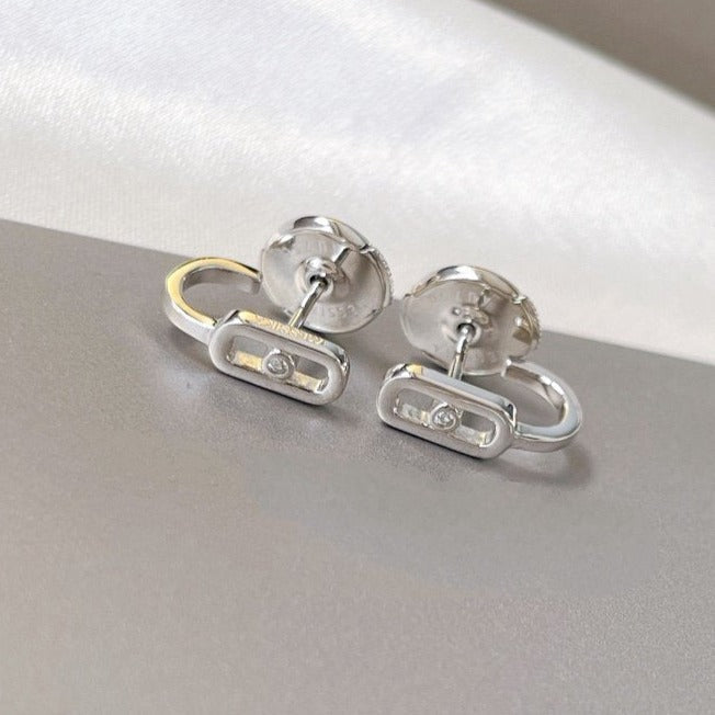 [Polaidi Jewelry]CREOLES MOVE UNO MINI 1 DIAMOND EARRINGS