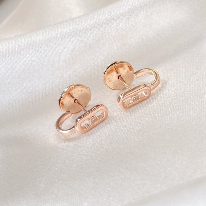 [Polaidi Jewelry]CREOLES MOVE UNO MINI 1 DIAMOND EARRINGS