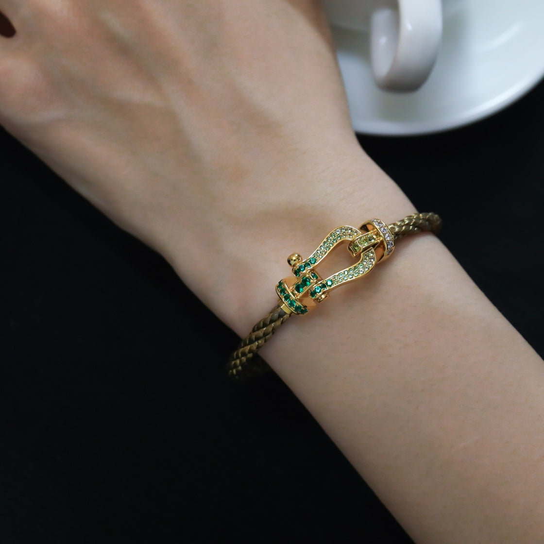 [：Polaidi Jewelry]FORCE 10 ゴールド グリーンダイヤモンドパヴェ