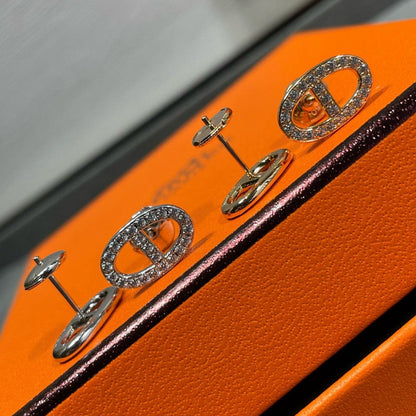 [：Polaidi Jewelry]HM FULL DIAMOND PIG NOSE STUD EARRINGS