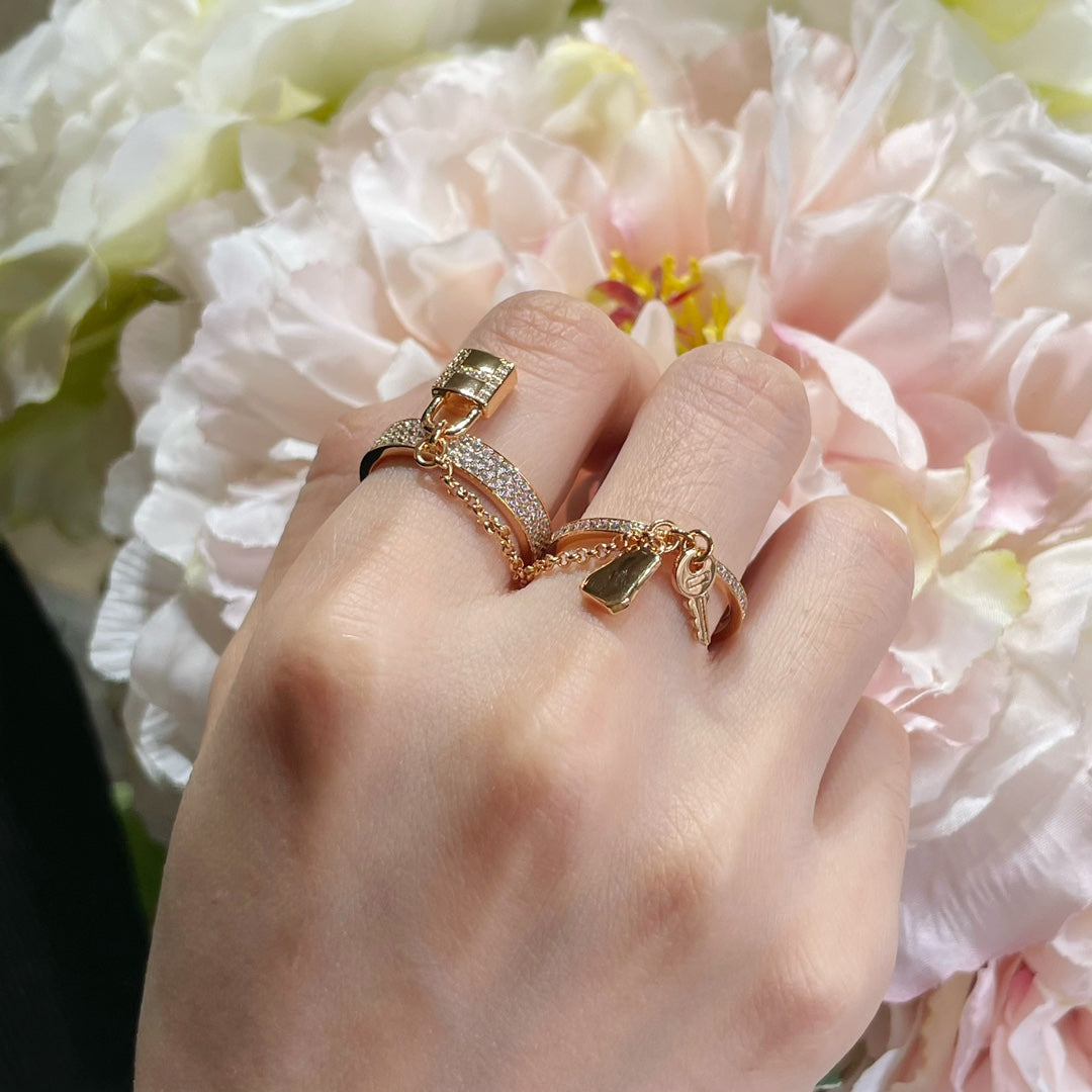 [Polaidi Jewelry]HM KELLY CLOCHETTE DOUBLE RING IN  WITH DIAMONDS