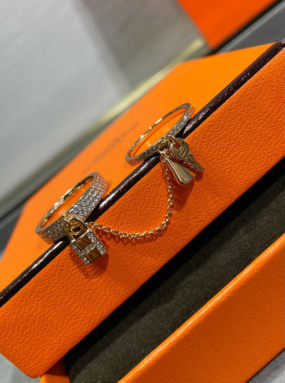 [：Polaidi Jewelry]HM KELLY CLOCHETTE DOUBLE RING IN  WITH DIAMONDS