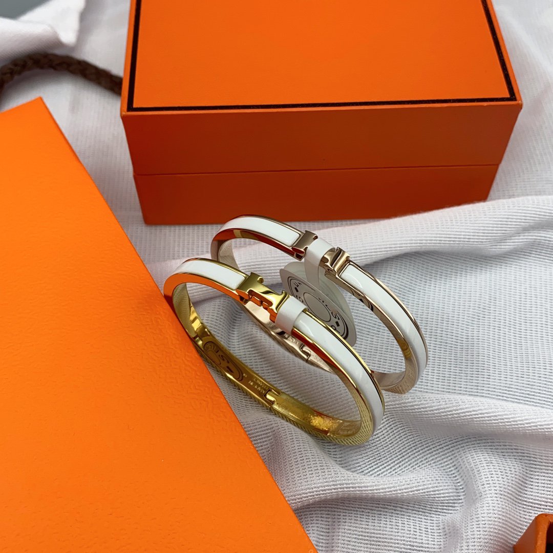 [Polaidi Jewelry]CLASSIC HM CLIC WHITE 8MM ENAMEL BRACELET（副本）