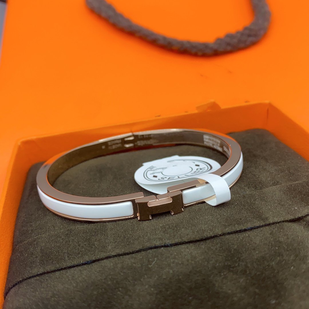[Polaidi Jewelry]CLASSIC HM CLIC WHITE 8MM ENAMEL BRACELET（副本）