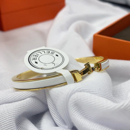 [Polaidi Jewelry]CLASSIC HM CLIC WHITE 8MM ENAMEL BRACELET（副本）