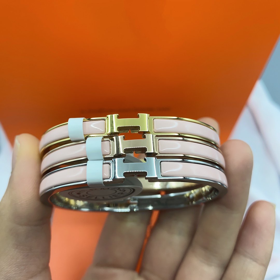 [：Polaidi Jewelry]CLASSIC HM CLIC  PINK 8MM ENAMEL BRACELET