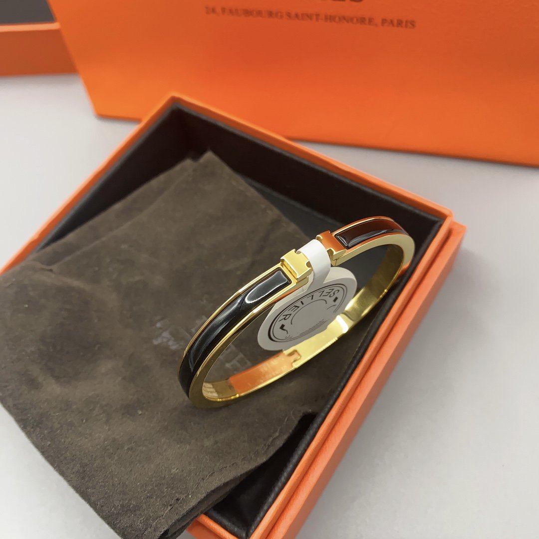 [：Polaidi Jewelry]CLASSIC HM CLIC BLACK 8MM ENAMEL BRACELET