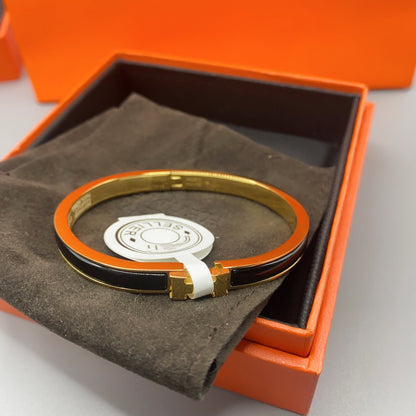 [Polaidi Jewelry]CLASSIC HM CLIC BLACK 8MM ENAMEL BRACELET