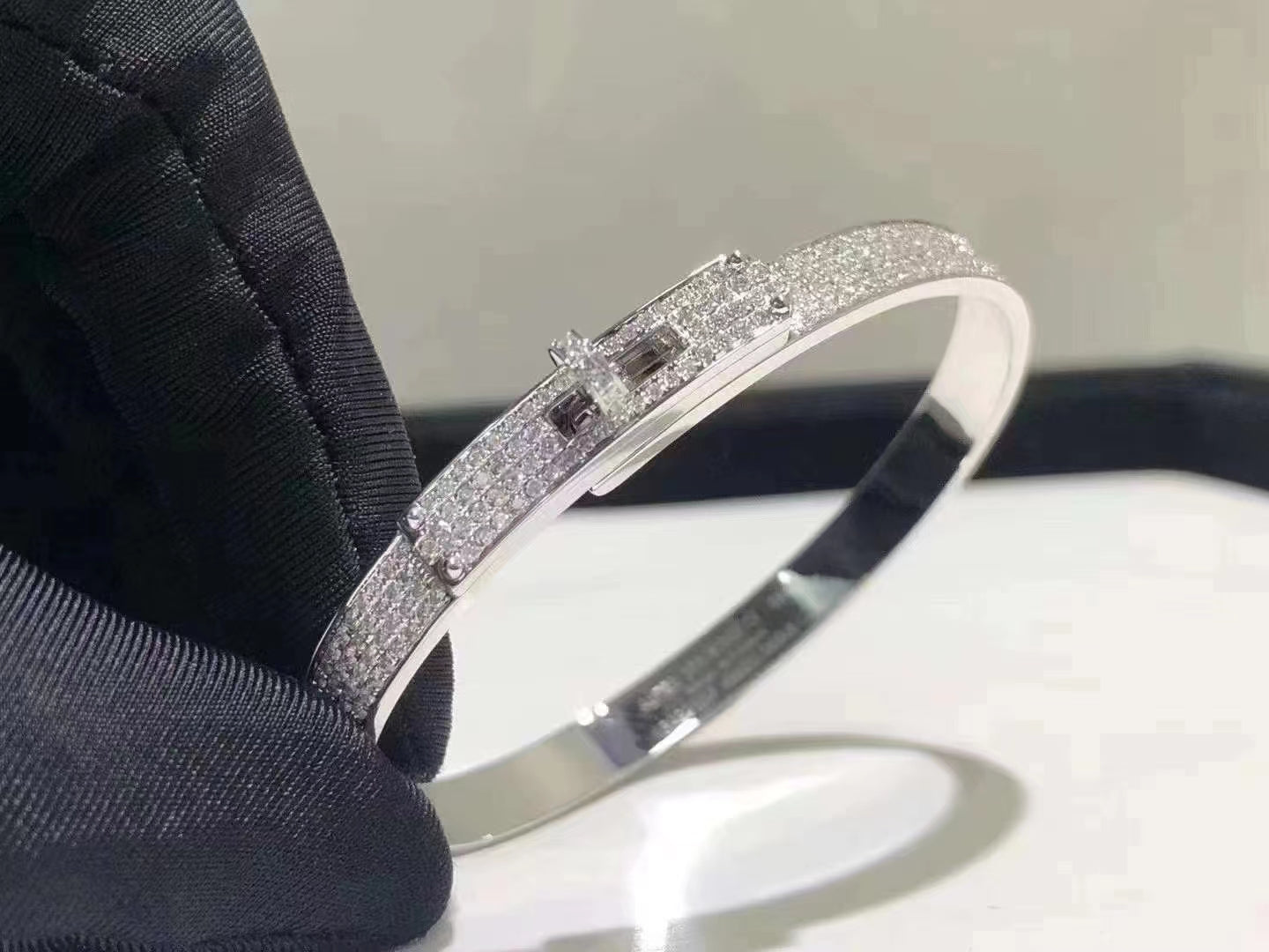 [Polaidi Jewelry]HM KELLY BRACELET IN SILVER AND FULL PAVE DIAMOND
