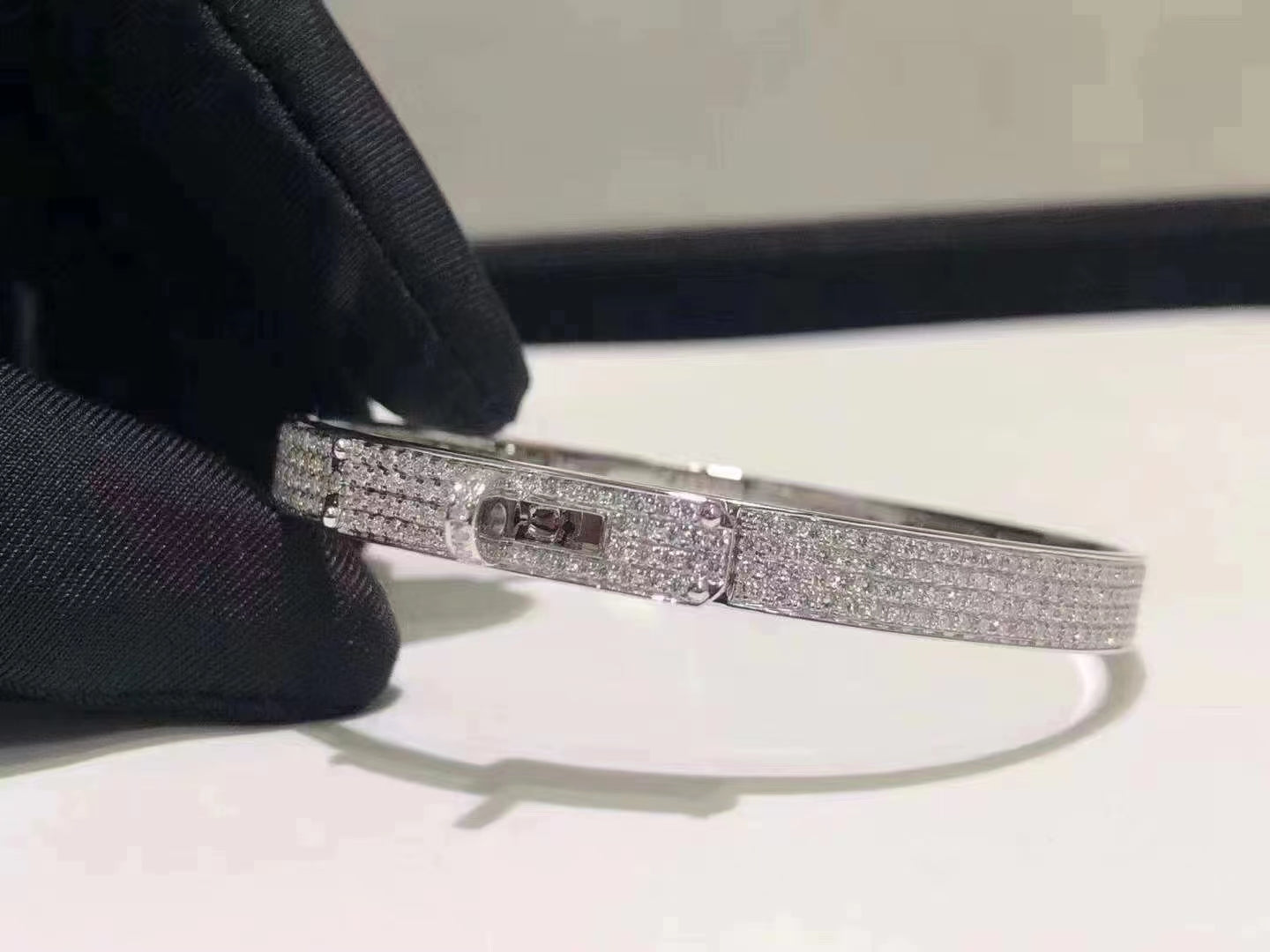 [Polaidi Jewelry]HM KELLY BRACELET IN SILVER AND FULL PAVE DIAMOND