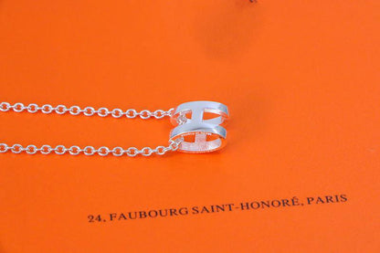 [：Polaidi Jewelry]HM NECKLACE H LETTER OVAL SERIES