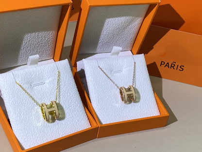 [Polaidi Jewelry]HM CLIC YELLOW ENAMEL GOLD NECKLACE