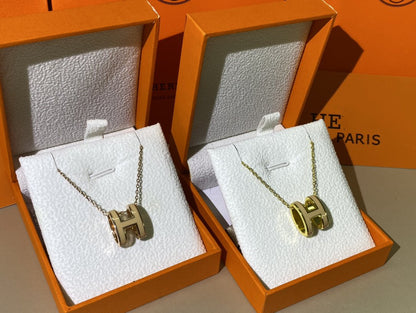 [Polaidi Jewelry]HM CLIC YELLOW ENAMEL GOLD NECKLACE