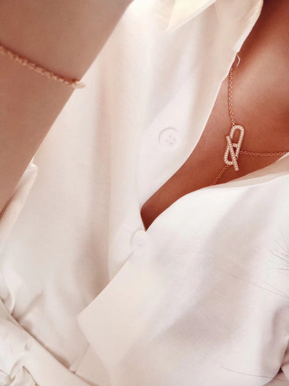 [Polaidi Jewelry]HM FIRE PIG NOSE NECKLACE TRENDY STREET