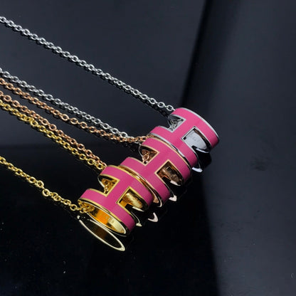 [：Polaidi Jewelry]H NECKLACE PINK