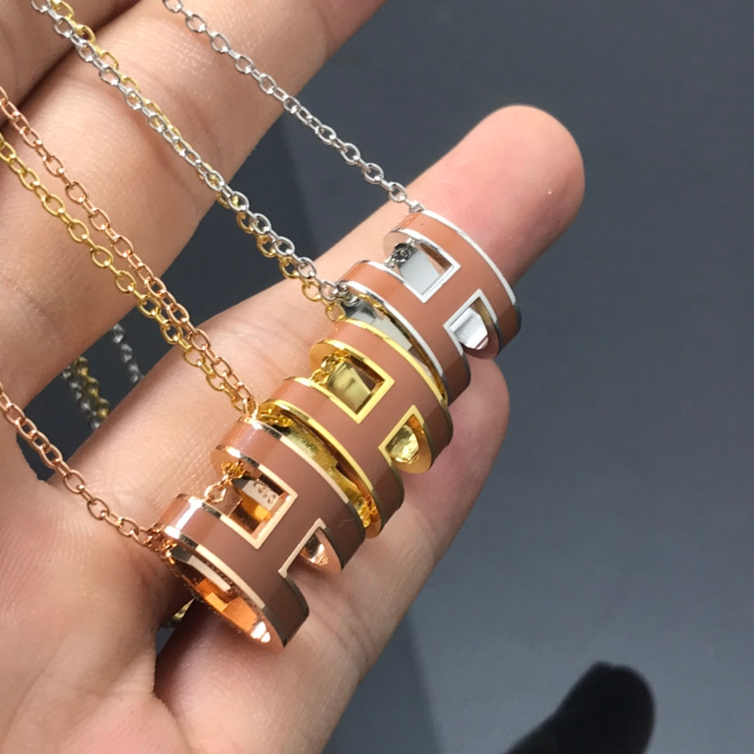[Polaidi Jewelry]H NECKLACE BROWN