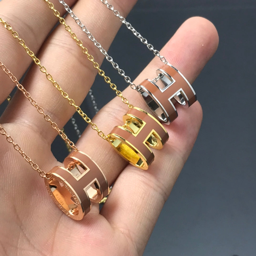 [Polaidi Jewelry]H NECKLACE BROWN