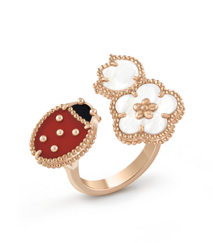 [Polaidi Jewelry]LUCKY 3 MOTIF ROSE GOLD RING
