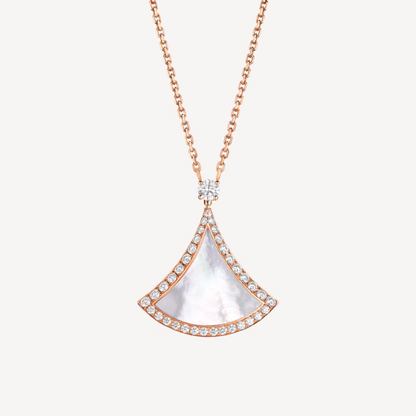 [Polaidi Jewelry]DREAM MOP DIAMOND PAVED PINK GOLD NECKLACE