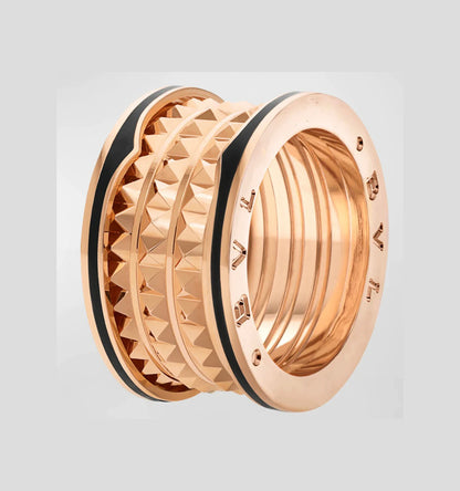 [Polaidi Jewelry]ZERO 1 ROCK BLACK CERAMIC PINK GOLD LARGE MODEL