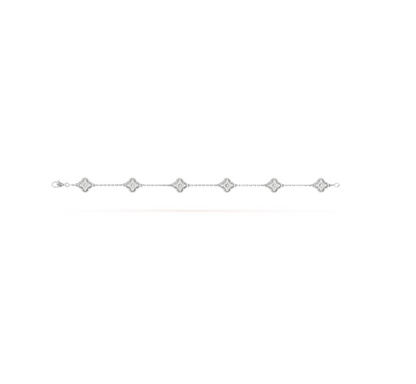 [Polaidi Jewelry]CLOVER 6 MOTIF SILVER DIAMOND BRACELET