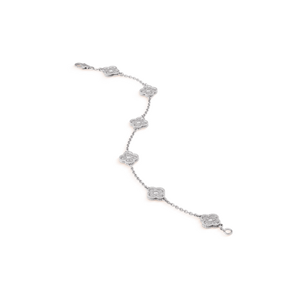 [Polaidi Jewelry]CLOVER 6 MOTIF SILVER DIAMOND BRACELET