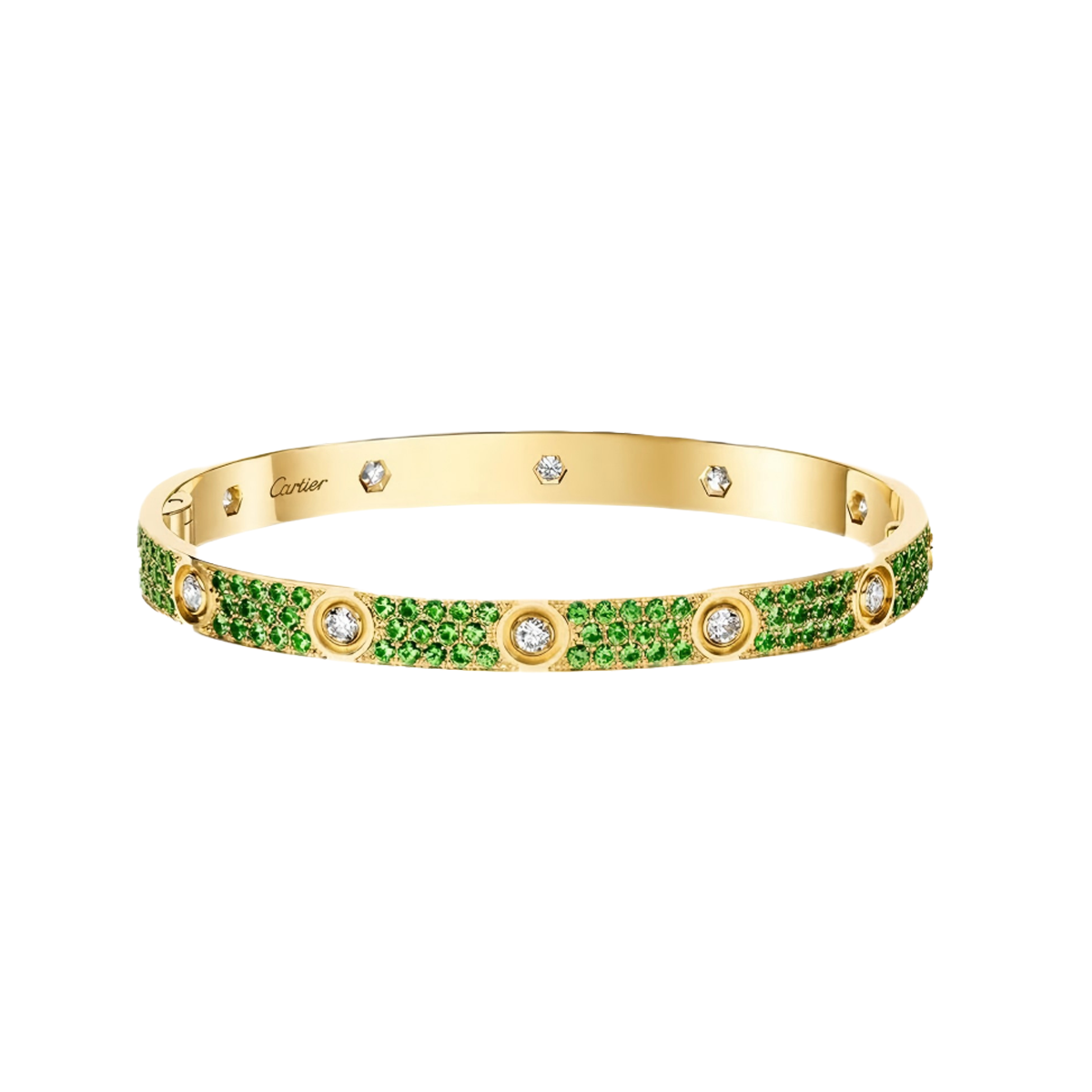 [Polaidi Jewelry]2026 PAVE GEMSTONE LOVE BRACELET 6.1MM 10 DIAMONDS