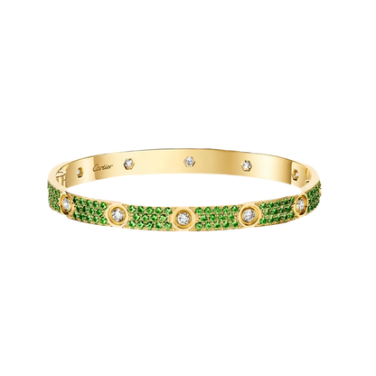 [Polaidi Jewelry]2026 PAVE GEMSTONE LOVE BRACELET 6.1MM 10 DIAMONDS