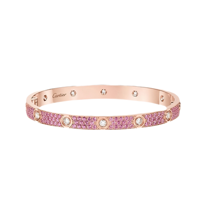 [Polaidi Jewelry]2026 PAVE GEMSTONE LOVE BRACELET 6.1MM 10 DIAMONDS