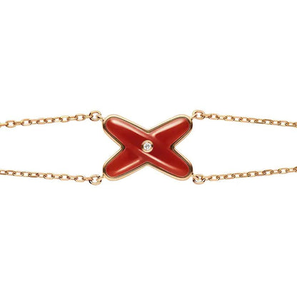 [：Polaidi Jewelry]JEUX ブレスレット カーネリアン ピンクゴールド 1ダイヤモンド