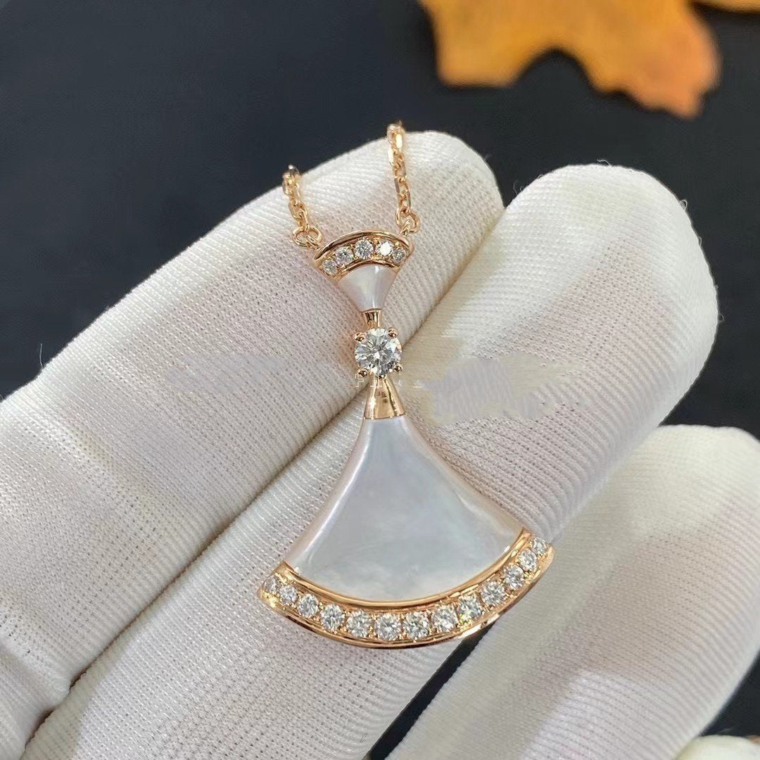 [Polaidi Jewelry]DREAM NECKLACE MOP PINK GOLD DIAMOND