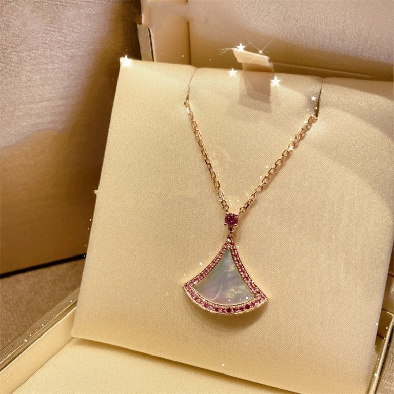[Polaidi Jewelry]DREAM NECKLACE MOP DIAMOND PINK