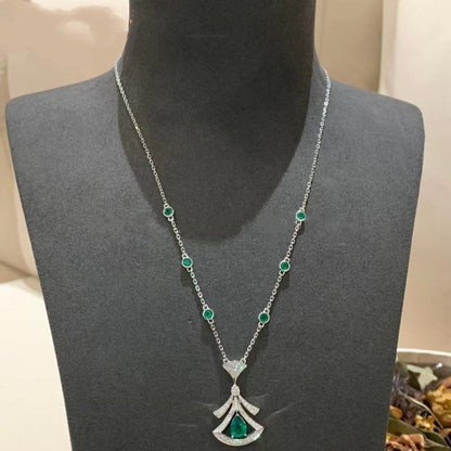 [Polaidi Jewelry]DREAM NECKLACE MALACHITE DIAMOND SILVER