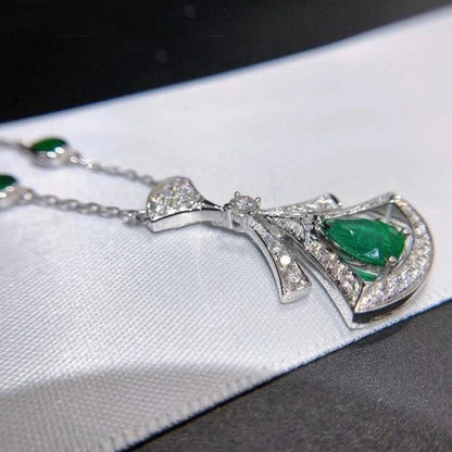 [Polaidi Jewelry]DREAM NECKLACE MALACHITE DIAMOND SILVER