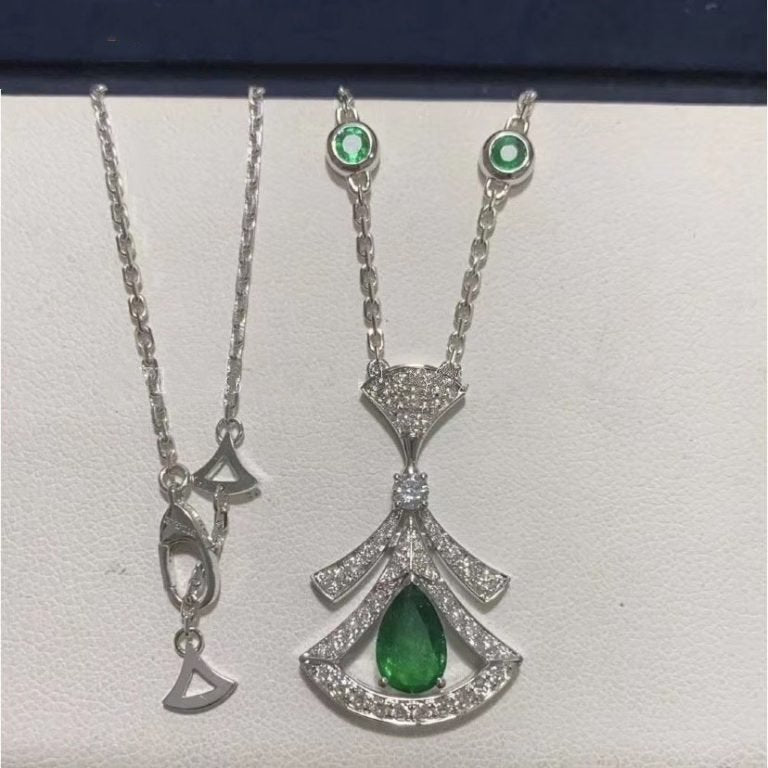 [Polaidi Jewelry]DREAM NECKLACE MALACHITE DIAMOND SILVER