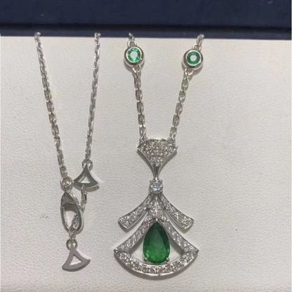 [Polaidi Jewelry]DREAM NECKLACE MALACHITE DIAMOND SILVER