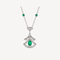 [Polaidi Jewelry ]DREAM NECKLACE MALACHITE DIAMOND SILVER